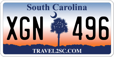 SC license plate XGN496