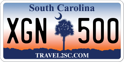SC license plate XGN500