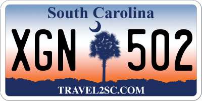 SC license plate XGN502