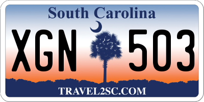 SC license plate XGN503