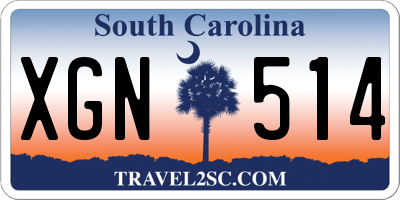 SC license plate XGN514