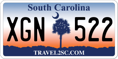 SC license plate XGN522