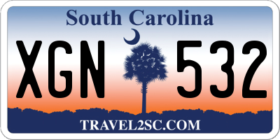 SC license plate XGN532