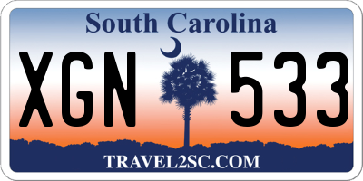 SC license plate XGN533