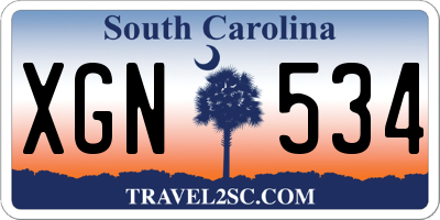 SC license plate XGN534