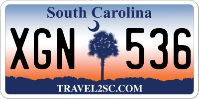 SC license plate XGN536