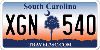 SC license plate XGN540
