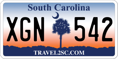 SC license plate XGN542