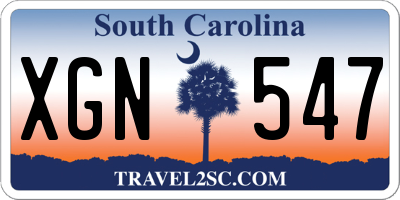 SC license plate XGN547