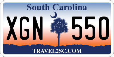 SC license plate XGN550