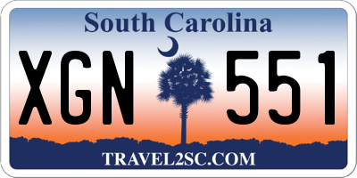 SC license plate XGN551