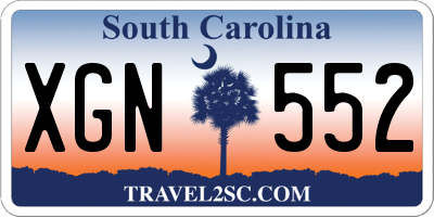 SC license plate XGN552