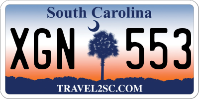 SC license plate XGN553