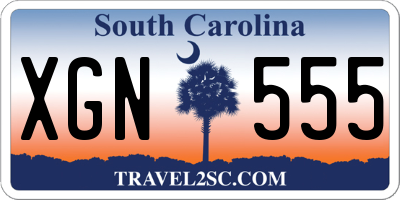 SC license plate XGN555