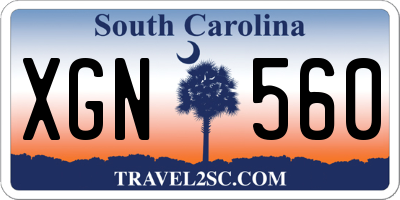 SC license plate XGN560