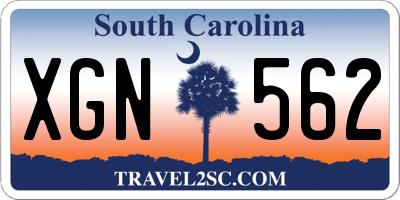 SC license plate XGN562