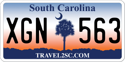 SC license plate XGN563