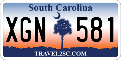 SC license plate XGN581