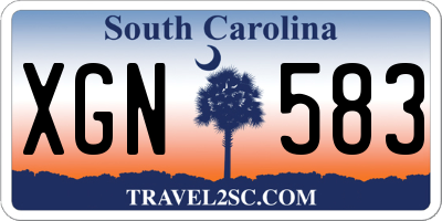 SC license plate XGN583