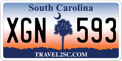 SC license plate XGN593