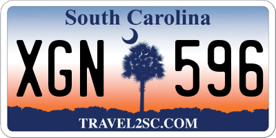 SC license plate XGN596