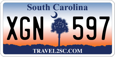 SC license plate XGN597