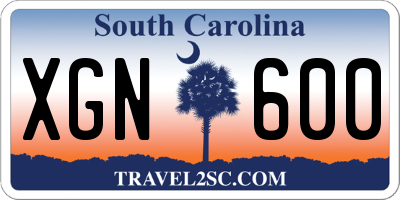 SC license plate XGN600