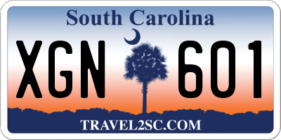SC license plate XGN601