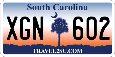 SC license plate XGN602