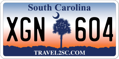 SC license plate XGN604