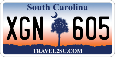 SC license plate XGN605