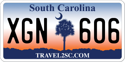 SC license plate XGN606