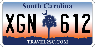 SC license plate XGN612