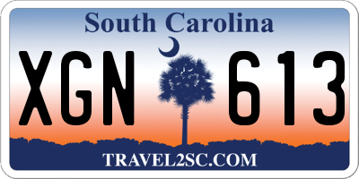 SC license plate XGN613