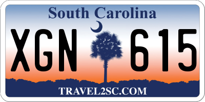 SC license plate XGN615