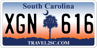 SC license plate XGN616
