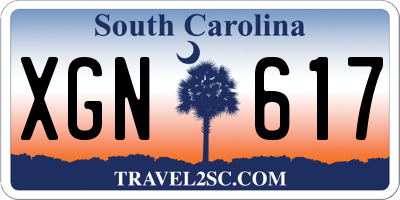 SC license plate XGN617