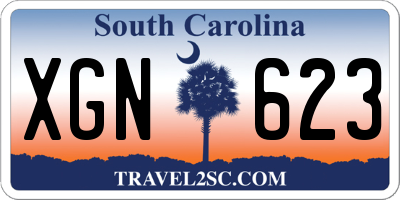 SC license plate XGN623