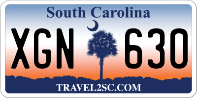 SC license plate XGN630
