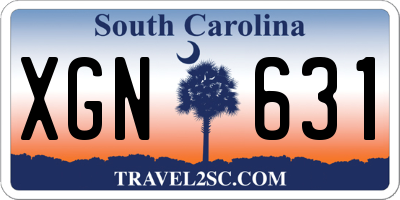 SC license plate XGN631