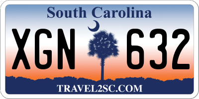 SC license plate XGN632