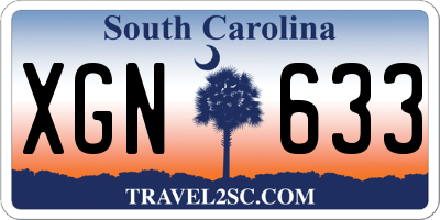 SC license plate XGN633