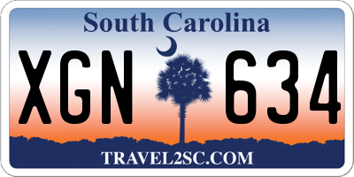 SC license plate XGN634