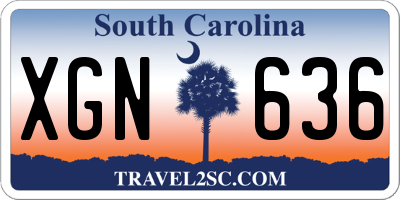 SC license plate XGN636
