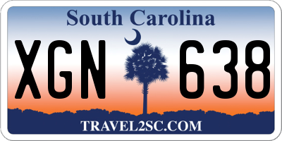 SC license plate XGN638