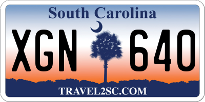 SC license plate XGN640