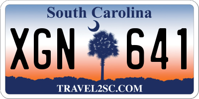 SC license plate XGN641