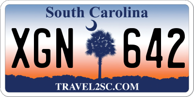 SC license plate XGN642