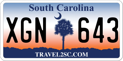 SC license plate XGN643