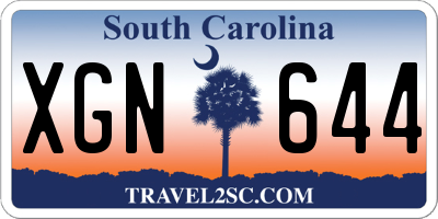 SC license plate XGN644